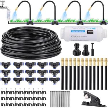 Imagem de Mornajina Kits de irrigação automática por gotejamento sistema de irrigação de jardim, inclui filtro de inibidor de cálcio e mangueira de tubulação de irrigação de 20 peças e 20 peças de bico de névoa