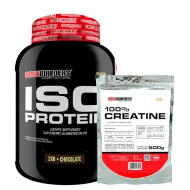 Imagem de Kit Iso Protein 2kg + Creatina 100% 500g - Bodybuilders (Médio, Chocolate)