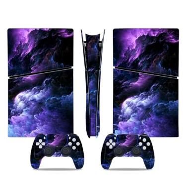 Imagem de Console Skin for PS5 Slim, Vinyl Decal Cover Wrap for Digital Edition Controller (Purple)