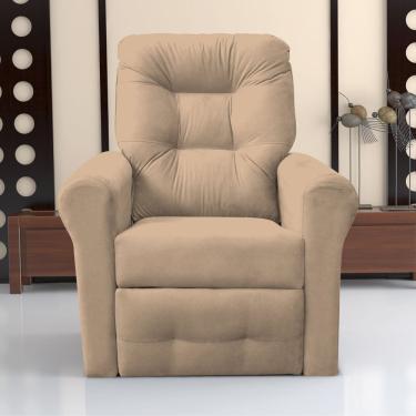 Imagem de Poltrona Reclinável Para Descanso Thalia Suede Bege
