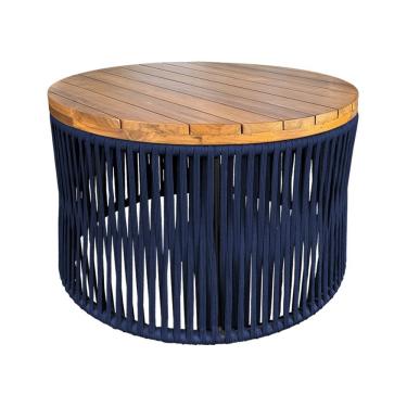 Imagem de Mesa De Centro Berlim Alumínio Corda Náutica Azul Marinho - Azul