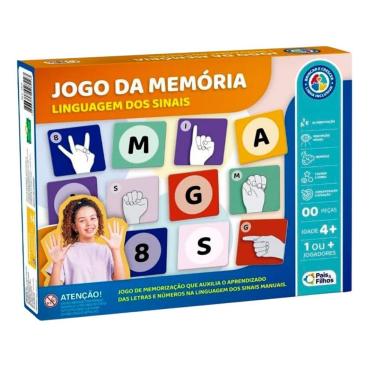 Imagem de Jogo Da Memória Pedagógico Didático Línguagem De Sinais - Pais E Filhos