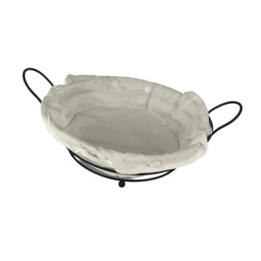 Imagem de ＫＬＫＣＭＳ Cesta de pão, cestas de vegetais, redondas, de metal, retrô, fruteira, ovos, cestas de arame para armazenamento, para armário, sala de jantar, Preto