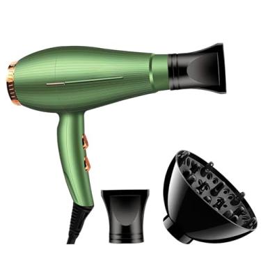 Imagem de Secador de Cabelo Profissional 3500W, 2 Velocidades, 3 Temperaturas, com Difusor e Bico Concentrador, Verde e Lilás (Verde 110v)