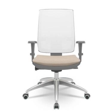 Imagem de Cadeira Brizza Diretor Grafite Tela Branca com Assento Poliester Fendi