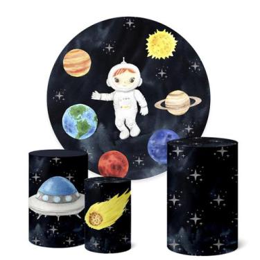 Imagem de Trio Capas Cilindro + Painel Redondo 1,50m Astronauta - Fadrix, K1AST0