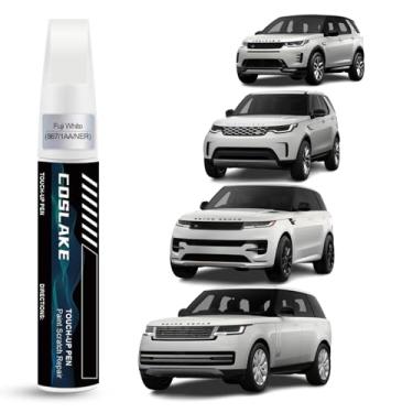 Imagem de COSLAKE Tinta de retoque de carro (branco Fuji (867/1AA/NER)) para Landrover, kit de reparo de arranhões de pintura de carro, solução rápida e fácil de reparar, caneta removedor de arranhões 2 em 1