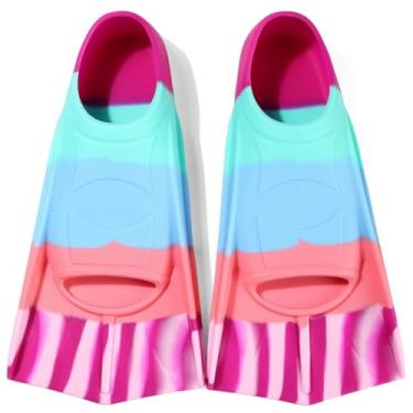 Imagem de Foyinbet Barbatanas de natação infantis, nadadeiras curtas, juvenis, nadadeiras para colo e treinamento de natação para crianças, meninas, meninos, médio