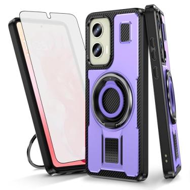 Imagem de Asuwish Capa de celular para Motorola Moto G Stylus 5G 2024 com protetor de tela de vidro temperado e suporte de anel à prova de choque com suporte protetor de celular de camada dupla para celular G5