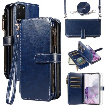 Imagem de Asuwish Capa de telefone para Samsung Galaxy S20 5G 15.7 cm capa com protetor de tela de vidro temperado e cordão zíper carteira porta-cartão suporte suporte acessórios de celular S 20 20S UW S2O G5