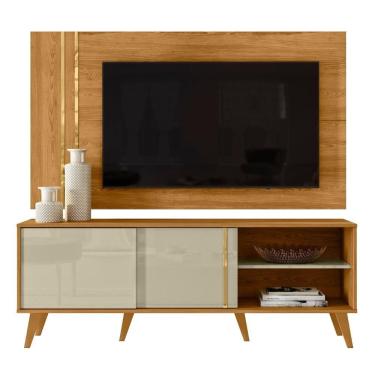 Imagem de Estante Painel Para 60 Pol 160cm Orla Z10 Cumaru-opala - Mpozenato