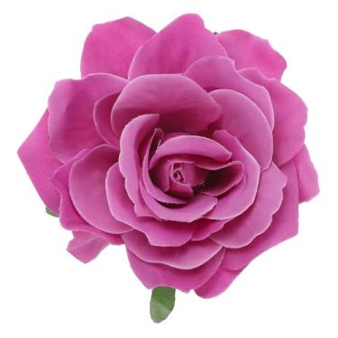 Imagem de Generic Grampos de cabelo rosa boho, broches de flores de tecido para mulheres, festa de casamento, vestido de dança, acessórios de roupas, presentes de dia dos namorados, One Size, Metal, Sem Pedra