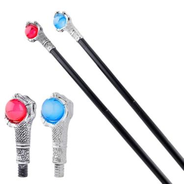 Imagem de arricraft 2 peças de bengala de caminhada de Halloween, garra de fantasma com 4 peças de bola de plástico, varinhas mágicas, acessórios de cetro para fantasias de cosplay