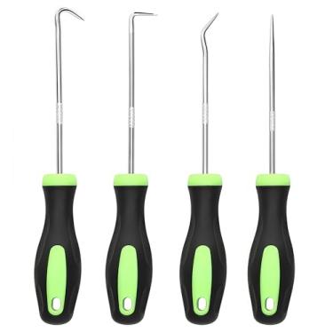 Imagem de Conjunto de ganchos e pinças de precisão, conjunto de 4 peças de anel de vedação para carro, ferramenta de fixação mecânica com alça ergonômica, gancho de vedação de óleo e extrator de vedação de óleo