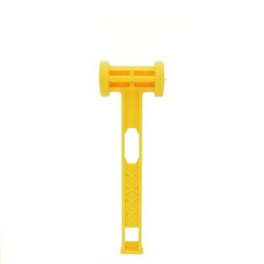 Imagem de Martelo de prego de plástico PE martelo de prego portátil adequado para acampamento/exterior/caminhada 3 x 1 m (amarelo)