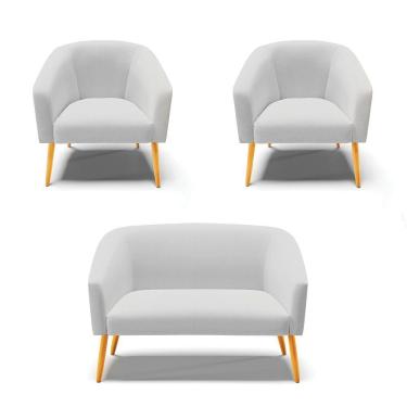 Imagem de Kit 01 Namoradeira 02 Lugares E 02 Poltronas A05 Cinza