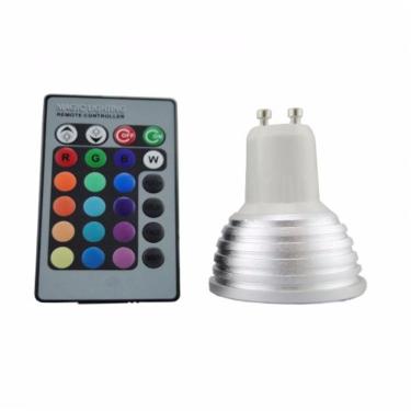 Imagem de Lâmpada Dicroica Gu10 Led Rgb 4W Cob Bivolt Controle Remoto