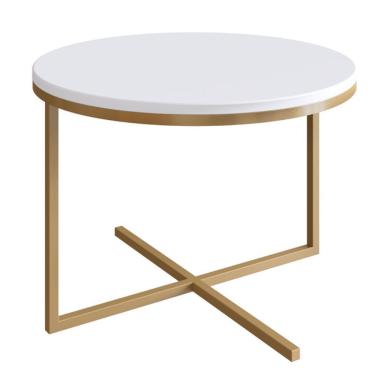 Imagem de Mesa Volpi Baixa Estrutura Dourada - Branca