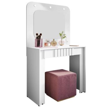 Imagem de Penteadeira Espelho Camarim Rouge 90 Cm Branco Bechara Branco