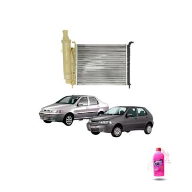 Imagem de Kit Radiador Palio 97 C/Ar + Aditivo Radiador Visconde RV Extra Rosa