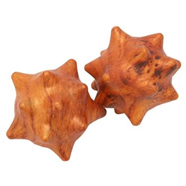 Imagem de Bolas de massagem de mão pontiagudas relaxantes de madeira para massagem acuponta de idosos