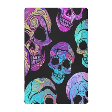 Imagem de JUZIHAI Lençol de berço de Halloween para meninos e meninas, capa de colchão de bebê macio elástico respirável para berço padrão e cama infantil, 132 x 71 cm