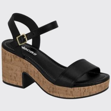 Imagem de Sandália Slide Feminina Anabela Bloco Alto Moleca 5549.102.25483-Feminino