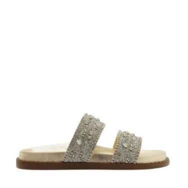 Imagem de Sandália Arezzo Papete Tiras Largas Pedrarias-Feminino