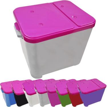 Imagem de Container Porta Ração Canister Plástico com Tampa Rosa Protege Conserv