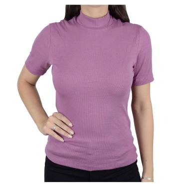 Imagem de Blusa Feminina Hering MC Canelada Lilás - 4EZVXMFEN-Feminino