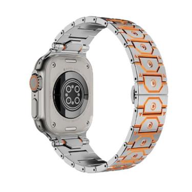 Imagem de MURVE Pulseiras de relógio Titan de aço inoxidável de aço inoxidável para Apple Watch Ultra 2 de 49 mm, 46 mm, 45 mm, 44 mm, série 10, 9, 8, 7, 6, 5, 4, 3, 2 e 1 SE, com conector de metal, S10 46mm,