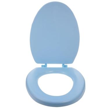 Imagem de COOLHIYA Assento de vaso sanitário alongado de espuma macia para banheiro, capa de assento de vaso sanitário portátil com liberação rápida para facilitar a limpeza, parte de substituição de tampa