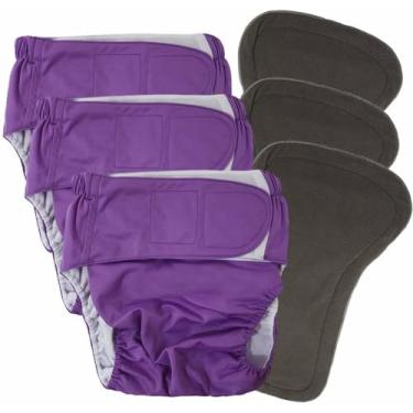 Imagem de Lmaray Pacote Com 3 Fraldas De Pano Para Adultos Absorventes Grandes, Tpu À Prova D'Água E Intransferível, Reutilizáveis Laváveis, Homens Ou Mulheres, Cintura 39,4-53,1 (Gg)