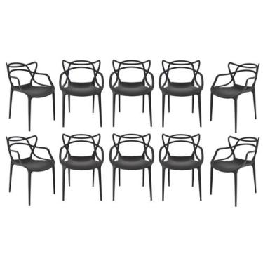 Imagem de Kit com 10 Cadeiras de Jantar Cozinha Restaurantes Pub Comercial Alegr
