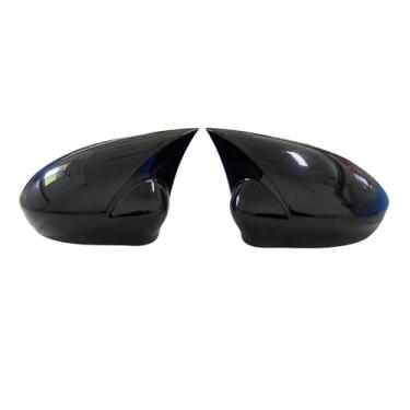 Imagem de Par de guarnições da tampa do espelho retrovisor da porta lateral compatível com FIAT 500 500C / GRANDE PUNTO 595 compatível com ABARTH 695 Acessórios para carro lado esquerdo + direito(Black-Add on)