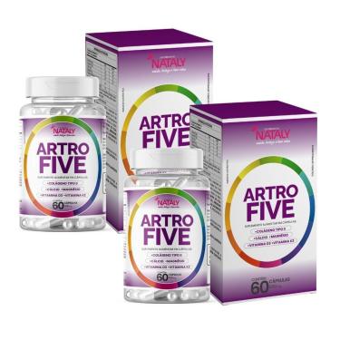 Imagem de Kit Com 2 - Artrofive Colágeno Tipo 2 + Magnésio e Vitaminas 60 Capsulas de 500mg Nataly-Unissex