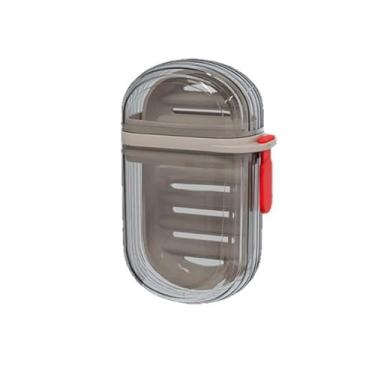 Imagem de Saboneteiras de banheiro, portátil, à prova de vazamento, suporte de sabão de viagem, preto transparente para academia, acampamento, chuveiro, escola (transparente)