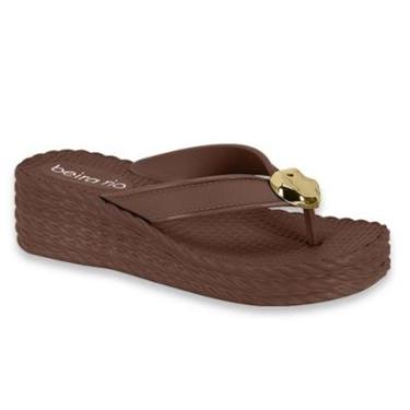 Imagem de Sandalia Tamanco Feminino Beira Rio Anabela Bloco Leve Detalhes Metal Ref: 8561.102-Feminino