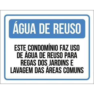 Imagem de Kit 5 Placa Acm Água Reuso Condomínio ul 18X23 - Sinalizo