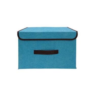 Imagem de Caixa Organizadora Dobrável com Tampa Alça para Closet Guarda Roupa e 