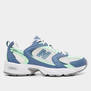 Imagem de Tênis New Balance 530, Branco, Azul claro, 35