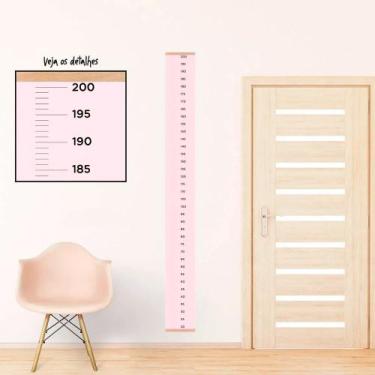 Imagem de Régua de Crescimento Simples Grid - TACOLADO PAPEL DE PAREDE, Rosa
