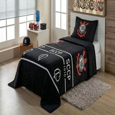 Imagem de Manta Microfibra Solteiro Jolitex Fun Corinthians II