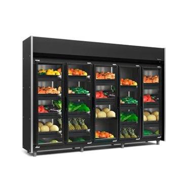 Imagem de Refrigerador Vertical Auto Serviço Hortifruti 5 Portas All Black GEAS5PLB Gelopar 220v