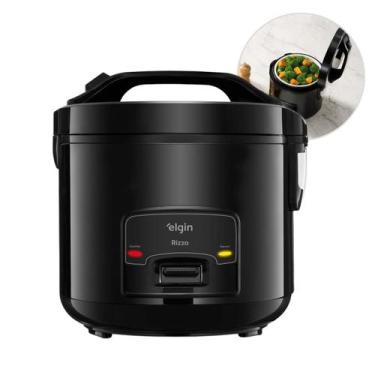 Imagem de Panela Elétrica de Arroz Rizzo 5 Xícaras 400W Preta Elgin, 110V