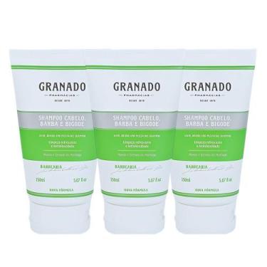 Imagem de Kit 3 Shampoo Masculino 150ml para Cabelo, Barba e Bigode Antiolisidad