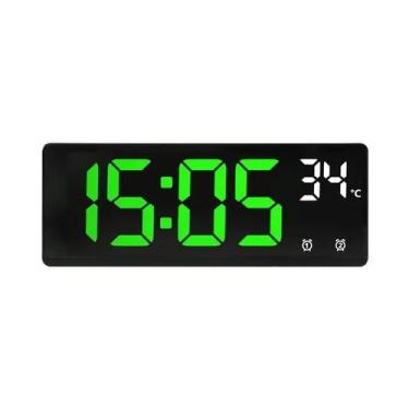 Imagem de Despertador Digital LED Com Controle Por Voz, Função Soneca Dupla, Tem
