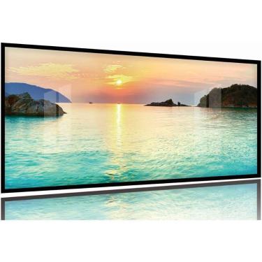 Imagem de Quadro Decorativo Praia Por Do Sol Azul Hd 130x60 Moldura Preta 2x2