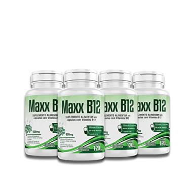 Imagem de Vitamina B12 4x 120 Cápsulas Maxx B12 Metilcobalamina Vegano