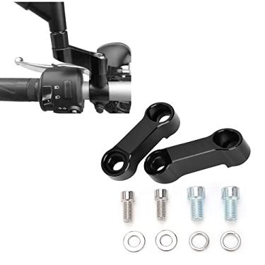 Imagem de Watris Veiyi Extensores de espelho de motocicleta - Adaptador de liga de alumínio para espelhos retrovisores com aberturas de montagem M10 ou M8